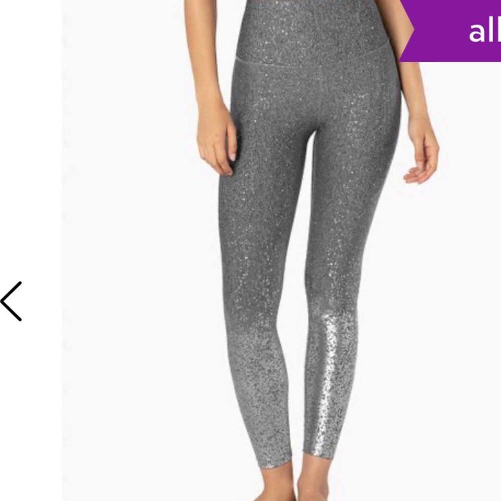 Beyond Yoga Leggings- Gray Metallic Speckles